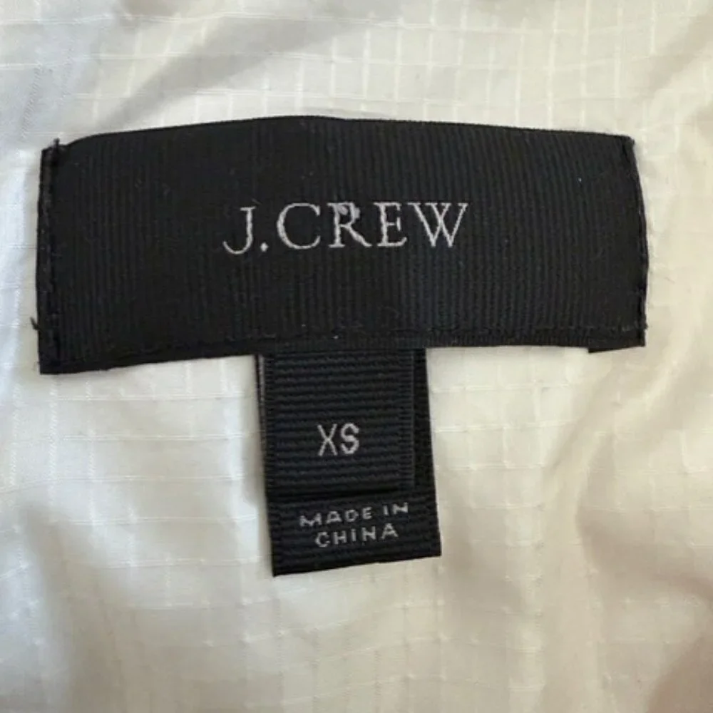J CREW Down Puffer Jacket Lightweight Ivory Cream XS